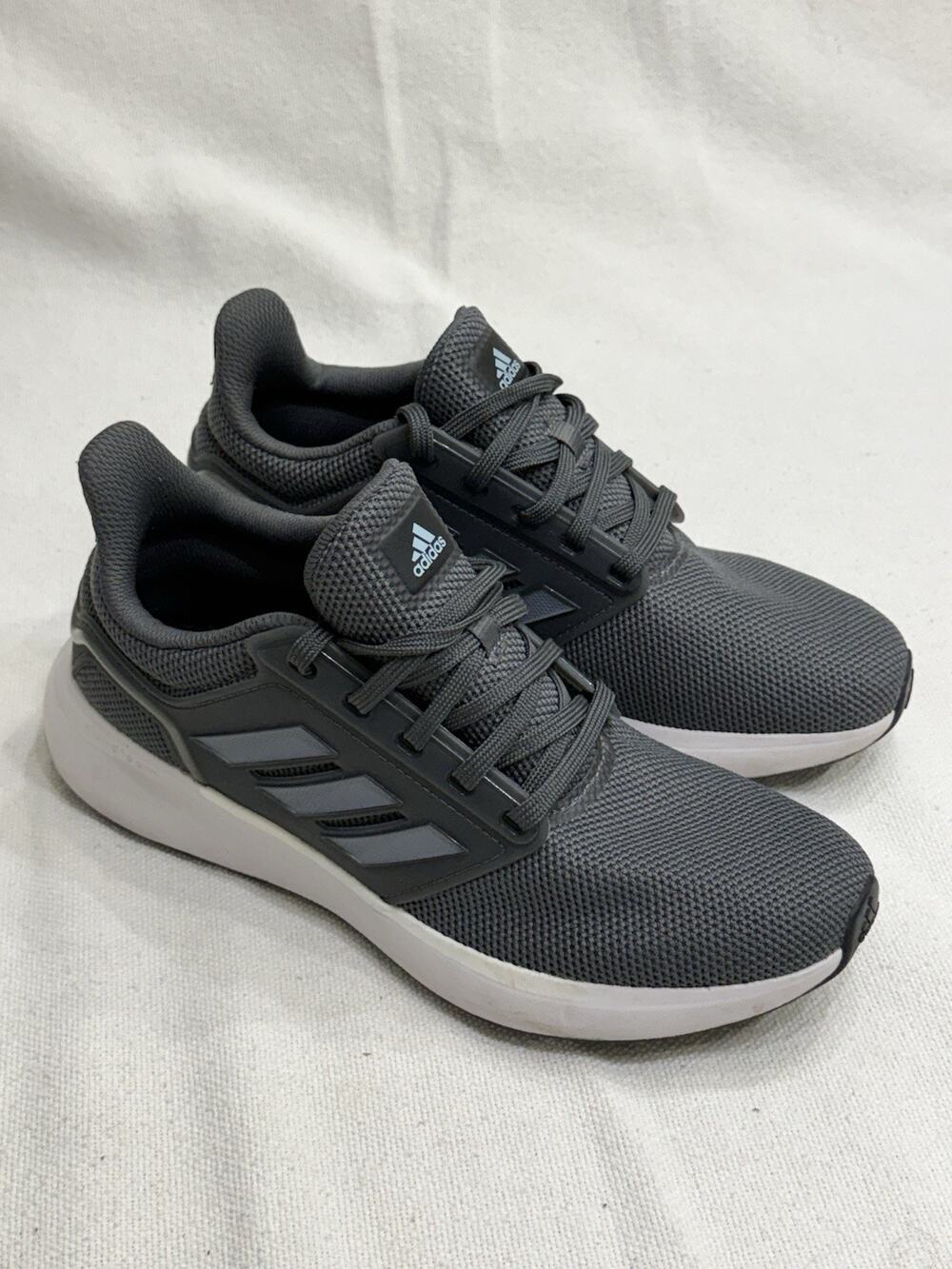 Size 8.5 Womens adidas EQ19 Run Winter Grey Black Sneaker Shoes White